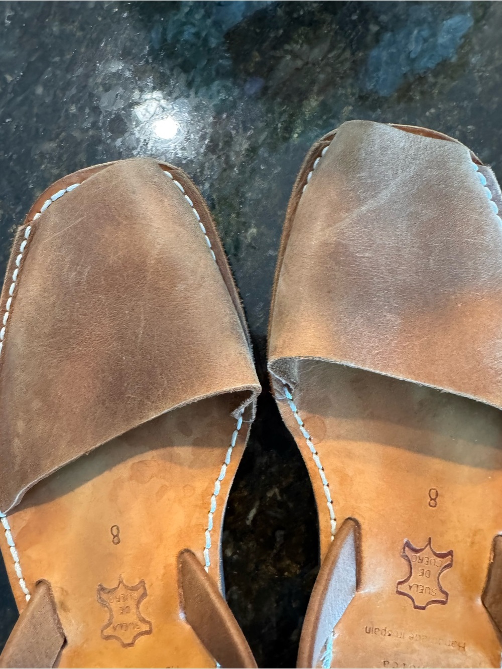 Pons Women’s Brown Leather Slingback Flats - Picture 2 of 6
